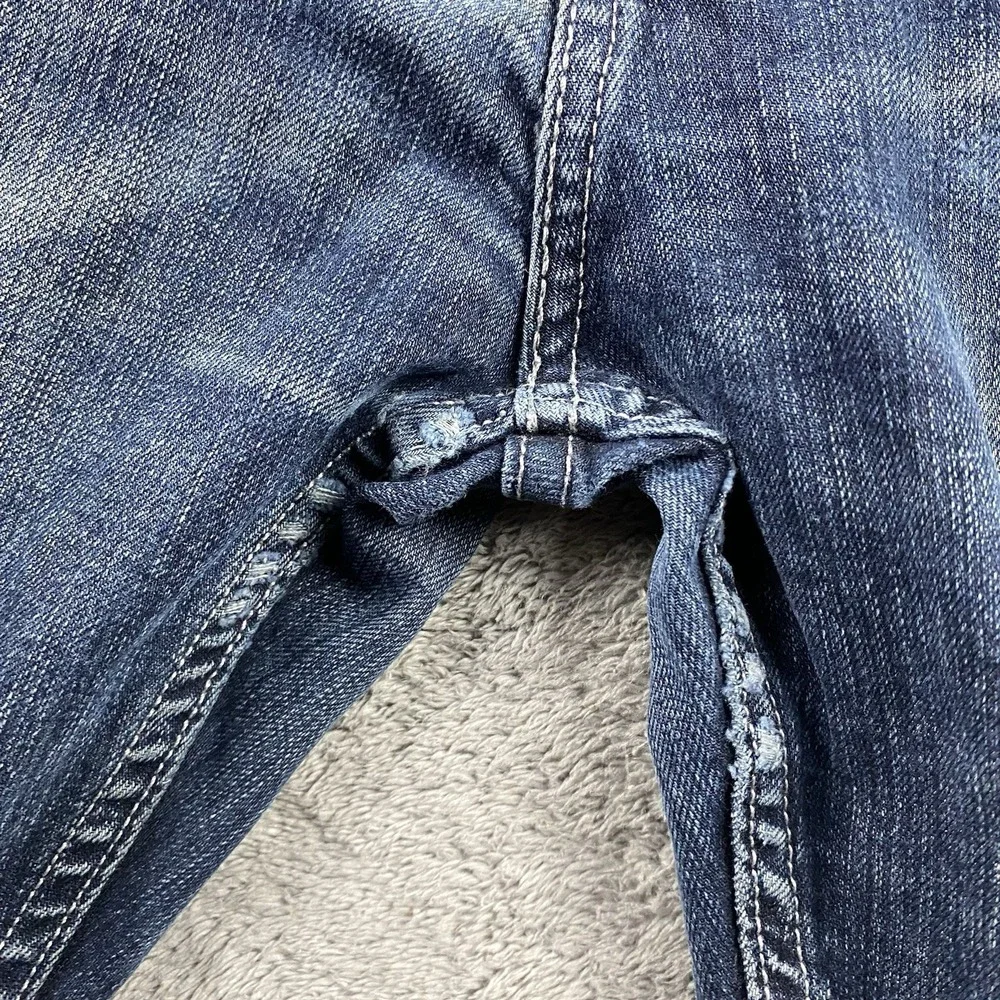 Levi 505 Straight Leg‎ Jeans Mens 30x29 Blue Medium Wash Mid Rise Distressed